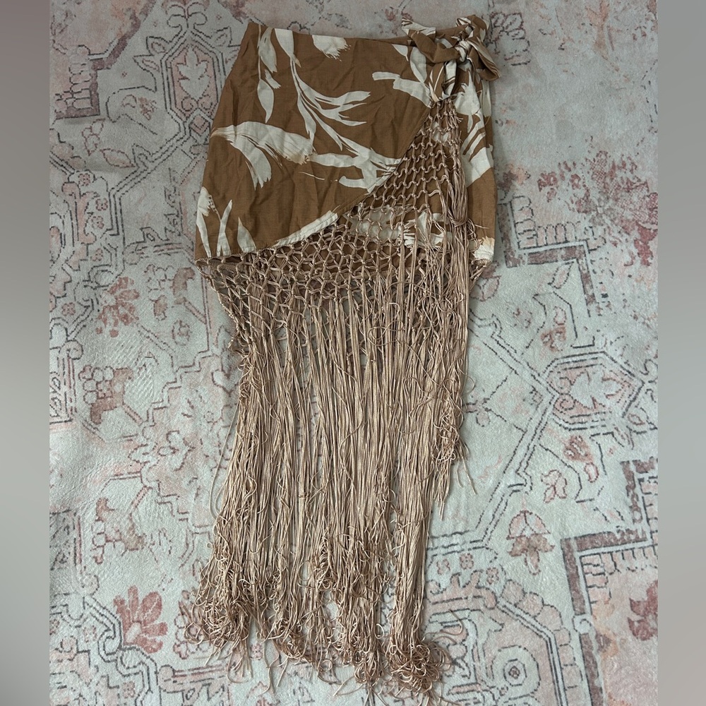 VICI Tan and Cream Tassle Sarong